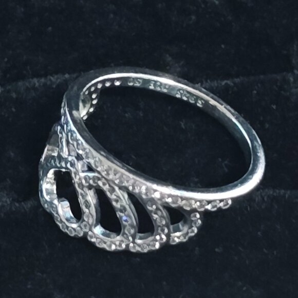 Authentic Pandora Hearts Tiara Ring 190958CZ Sterling Silver CZ - Picture 5 of 10